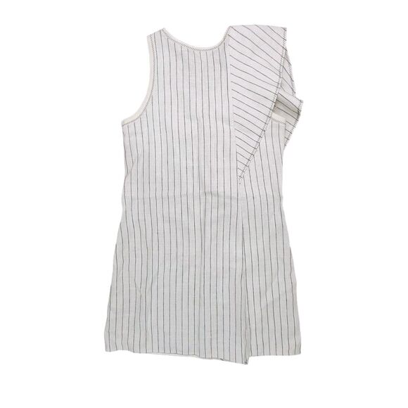 3.1 Phillip Lim Dress Women White Stripe Linen Blend A line Shift Asymmetrical S - Picture 2 of 5